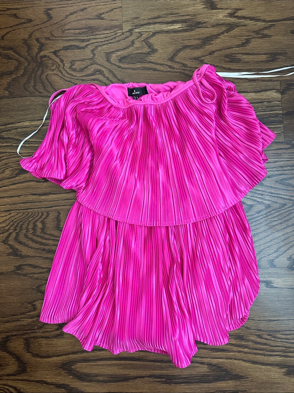 Lulu's Hot Pink Pleated Off-Shoulder Girls' Dress